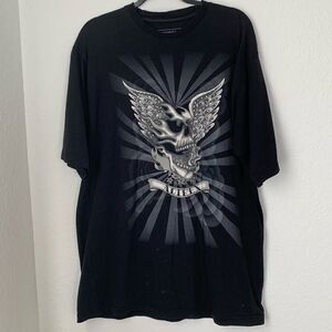 VTG Avirex Winted Skull Rhinestone Black T-Shirt Men’s Size XXL